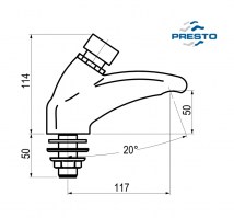 MEDIDAS GRIFO TEMPORIZADO LAVABO ARTE L PRESTO